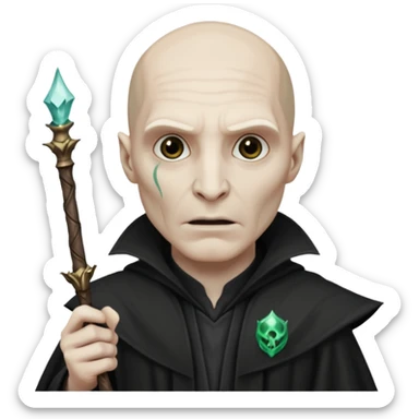 voldemort holding wand sticker