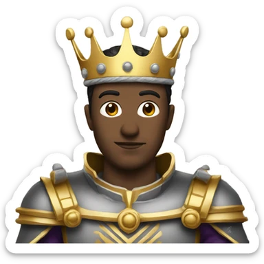 King Baldwin avec un masque de fer qui lève sa main sticker