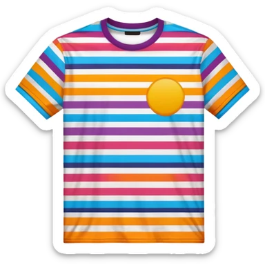 colorful striped graphic tee shirt sticker