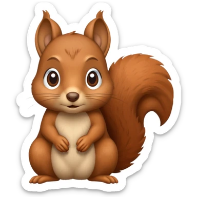 Squirrel with a mild illness sticker