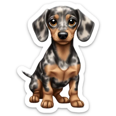 Tan merle mini dachshund sticker