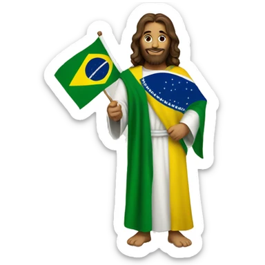 jesus holding a brazil flag sticker