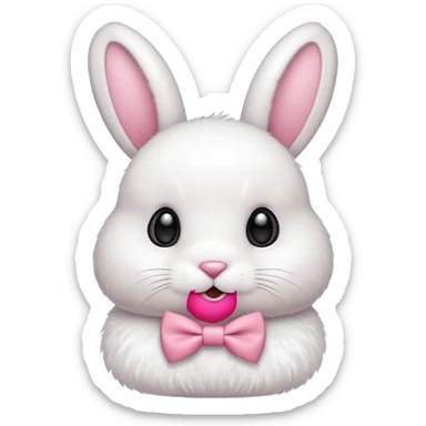 white bunny with pink bowtie sticker