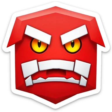 angry emoji and geometry dash sticker