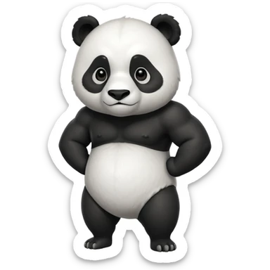 I want something like floppy bird but panda with muscles, but the face is facing right direction sticker