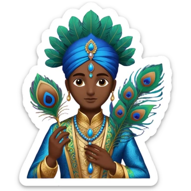 Krishna Feather sticker