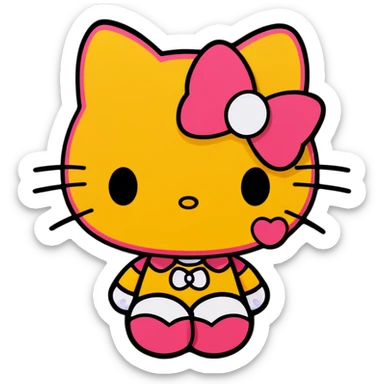 Hello kitty blushing with earring sticker