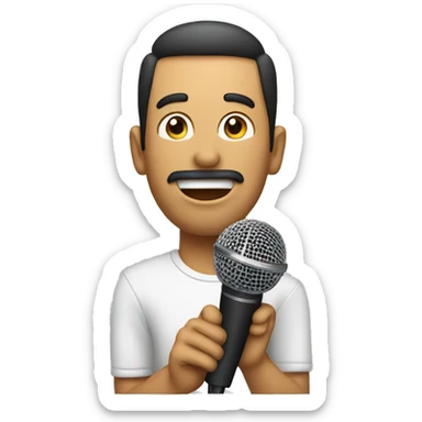 singing man with microphone sticker