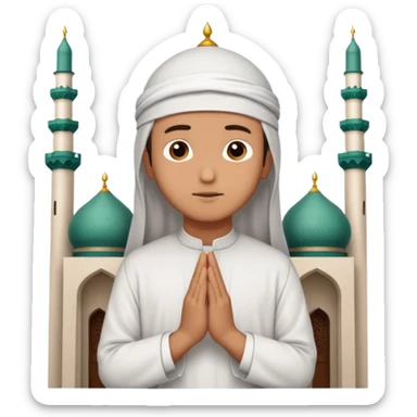 A person praying in Islam religion  make it a 2d pls sticker