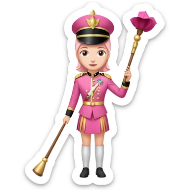 Parade Marchers, drum major, pink uniform female sticker
