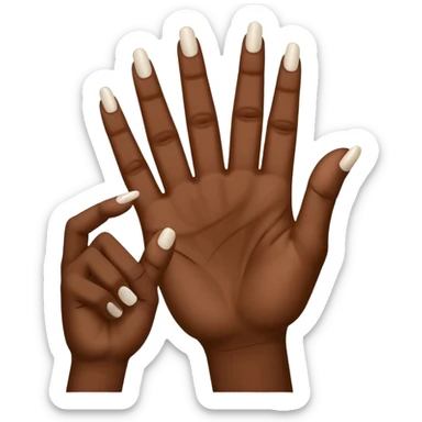 Make the ysl hand sign, but make the hand dark skin, only 4 fingers, with the index and middle finger up and the thumb up, every other finger down. Only 1 hand  sticker