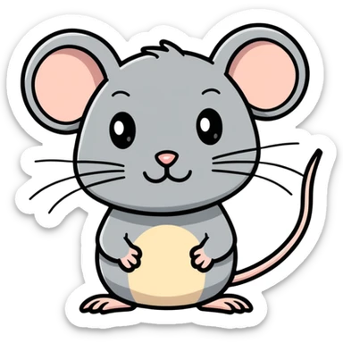 really ugly mouse that you can tell was cute in it's past sticker