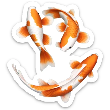 two koi in the shape of a heart sticker