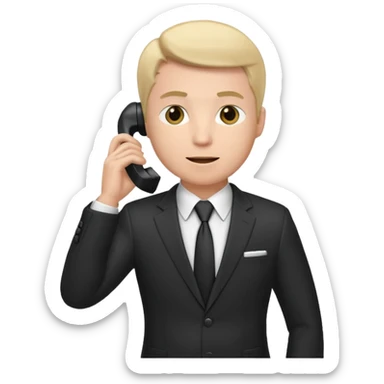 businessman talking on the phone, full body sticker