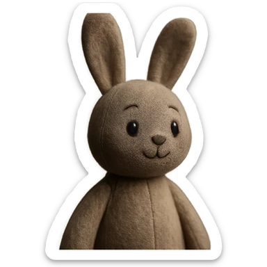 plush bunny with long ears, gentle smile sticker
