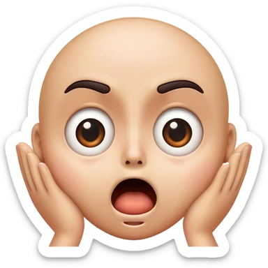 Horrified shocked face sticker