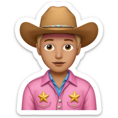 pink cowboy sticker
