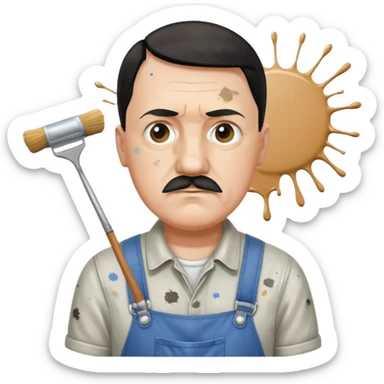  hitler painting a room sticker
