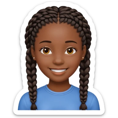black girl with braids sticker