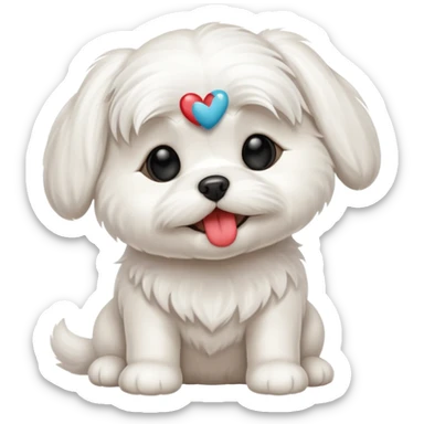 small maltese kissing sticker