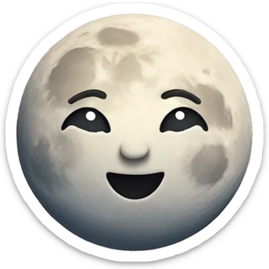 Moon astrology symbol with cute face sticker