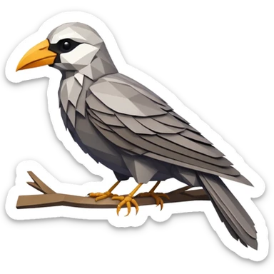 low poly bird died sticker
