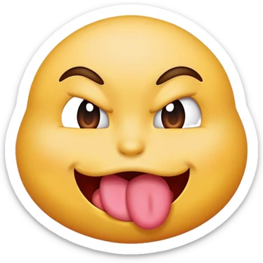 fa un emoji care scoate limba ca un copil rasfatat si enervant sticker