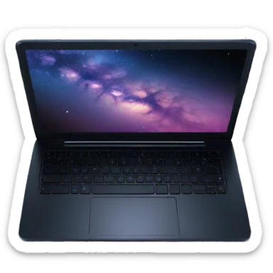 black laptop with galaxy wallpaper sticker