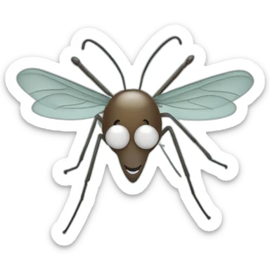 Mosquito smiling with a headband sticker