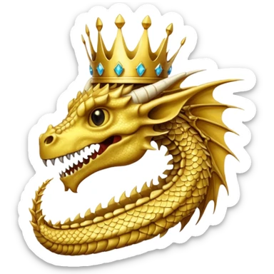 Dragon with crown with skeleton pls sticker