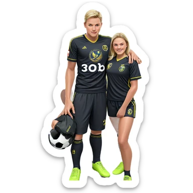blonde boys in soccer uniforms sticker