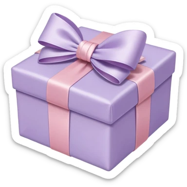 light lilac cute gift with a light pink bow sticker
