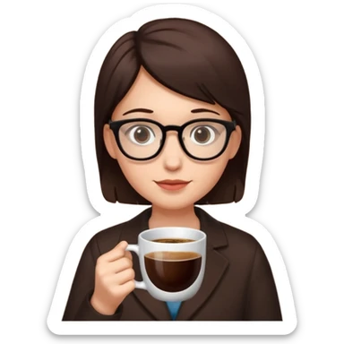 coffe and glasses sticker