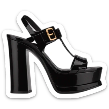 Ysl heel sandal  TRIBUTE PLATFORM SANDAL black PATENT LEATHER sticker