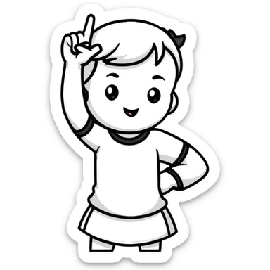 girl sticking up middle finger  sticker