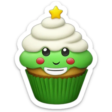 Happy Christmas tree cupcake sticker