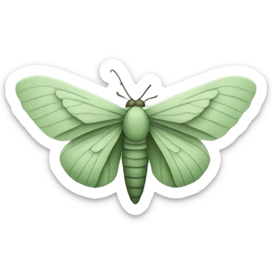 Sage green moth sticker