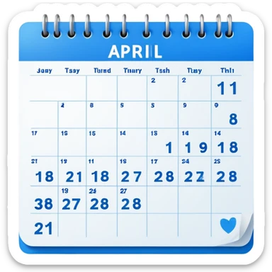 A blue 11th April calendar sticker