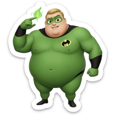 green fat mr incredible farting sticker