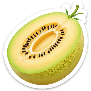 honeydew whole very yellow melon oval shape sticker