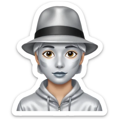 Living statue (silver paint),Street Performers,background street sticker