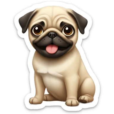 Cute pug sticker