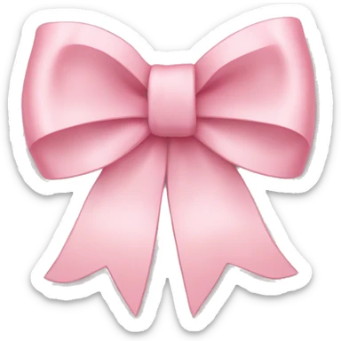 light pink ribbon bow sticker