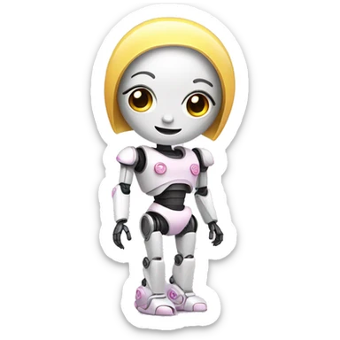cute girly robot chatbot sticker