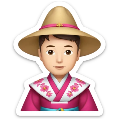 Elon Musk with gat hat and hanbok sticker