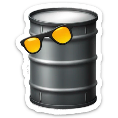 oil drum with hazardous waste and sunglasses sticker