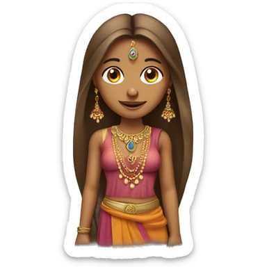 indian-girl-with-long-hair-and-long-face-wearing-earings sticker