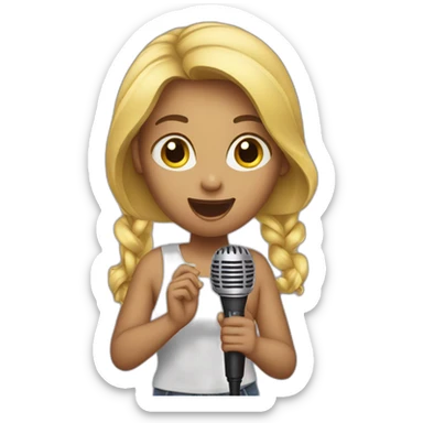 A girl holding mic and singing  sticker
