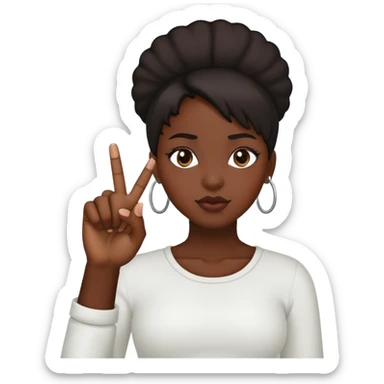 Black Girl sticking up her middle finger sticker