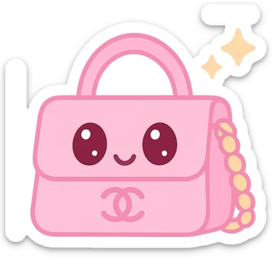 pink Chanel purse, cute and playful sticker